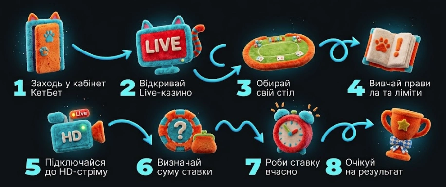 інструкція як грати у лайв ігри у казино КЕТБЕТ